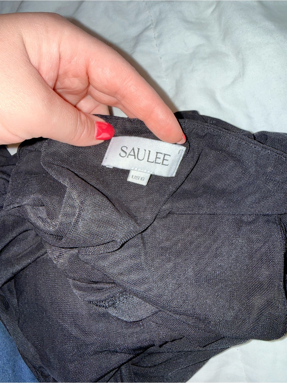 Sau Lee Kelsey Dress Black Knit Jersey Gown 6 - Picture 8 of 10